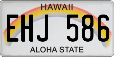 HI license plate EHJ586