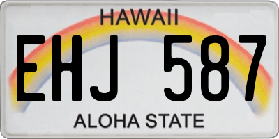 HI license plate EHJ587