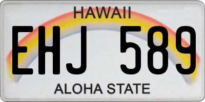 HI license plate EHJ589