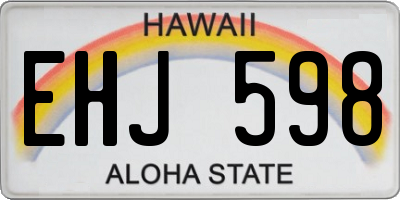 HI license plate EHJ598