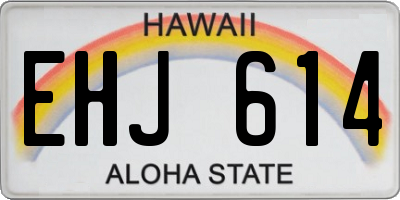 HI license plate EHJ614