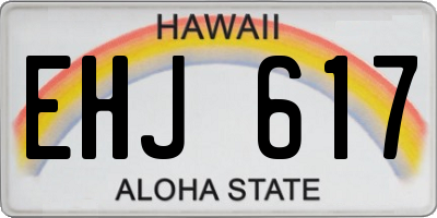 HI license plate EHJ617