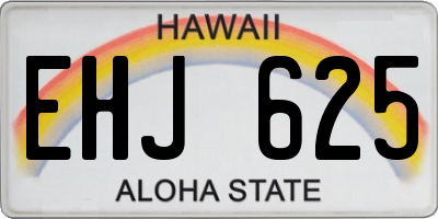HI license plate EHJ625