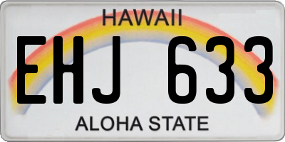 HI license plate EHJ633