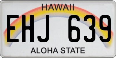 HI license plate EHJ639