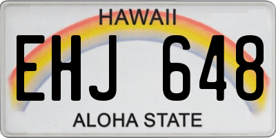 HI license plate EHJ648
