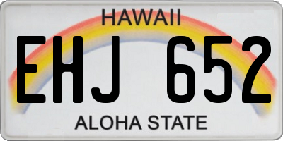 HI license plate EHJ652