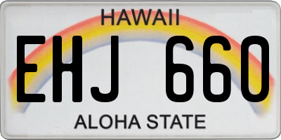 HI license plate EHJ660