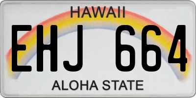 HI license plate EHJ664