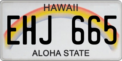 HI license plate EHJ665