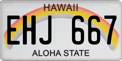 HI license plate EHJ667