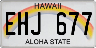 HI license plate EHJ677