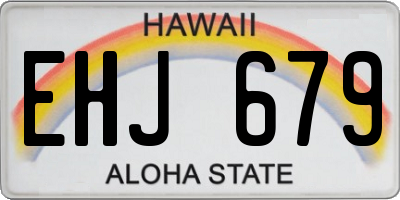 HI license plate EHJ679