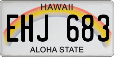 HI license plate EHJ683