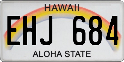 HI license plate EHJ684