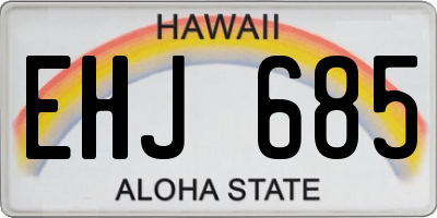 HI license plate EHJ685