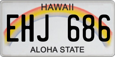 HI license plate EHJ686