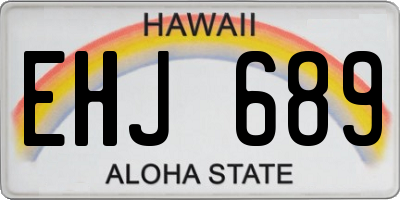HI license plate EHJ689
