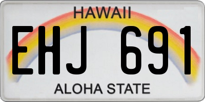 HI license plate EHJ691