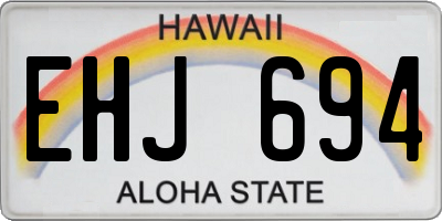 HI license plate EHJ694