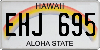 HI license plate EHJ695