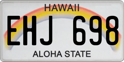 HI license plate EHJ698