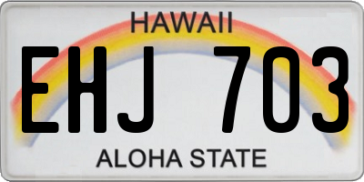 HI license plate EHJ703