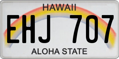 HI license plate EHJ707