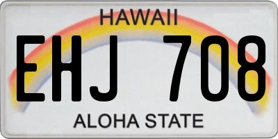 HI license plate EHJ708