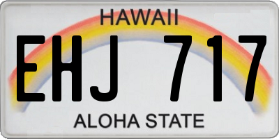 HI license plate EHJ717