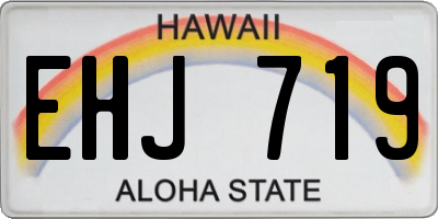 HI license plate EHJ719