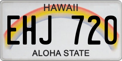HI license plate EHJ720