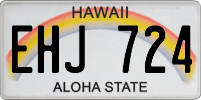 HI license plate EHJ724