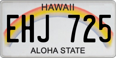 HI license plate EHJ725