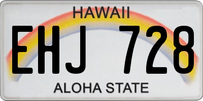 HI license plate EHJ728