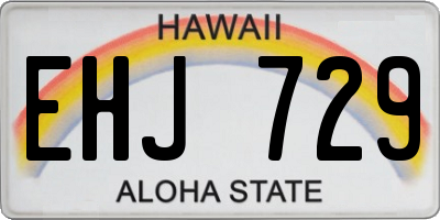 HI license plate EHJ729