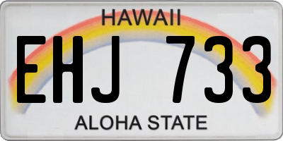 HI license plate EHJ733