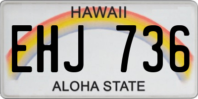 HI license plate EHJ736