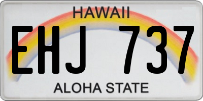 HI license plate EHJ737