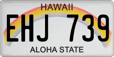 HI license plate EHJ739