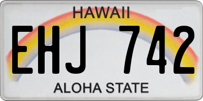 HI license plate EHJ742