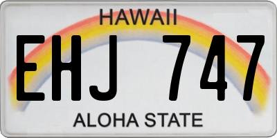 HI license plate EHJ747