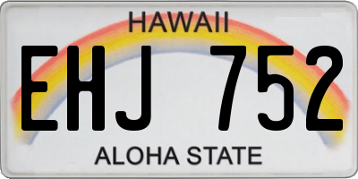 HI license plate EHJ752