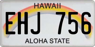 HI license plate EHJ756