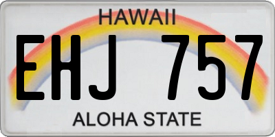 HI license plate EHJ757