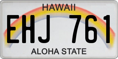 HI license plate EHJ761