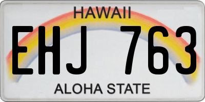 HI license plate EHJ763
