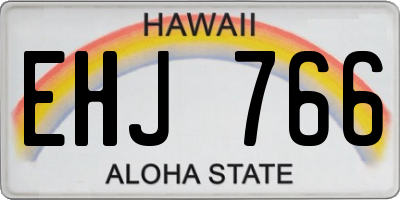 HI license plate EHJ766