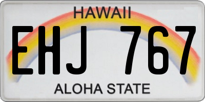 HI license plate EHJ767