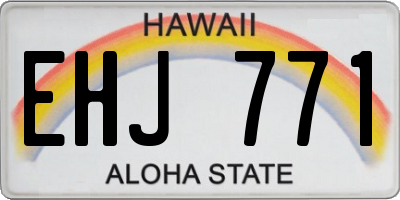HI license plate EHJ771